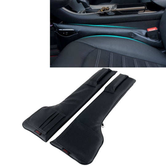 Une paire de capteurs universels de siège de voiture, de remplissage de console, de poche latérale de siège, sacs de rangement anti-fuite pour fentes de siège (noir)
