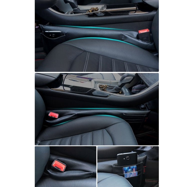 A Pair Universal Car Seat Catcher Gap Console Filler Seat Side Pocket Organizer Catcher Leak-Proof Seat Crevice Storage Bags(Black) by buy2fix