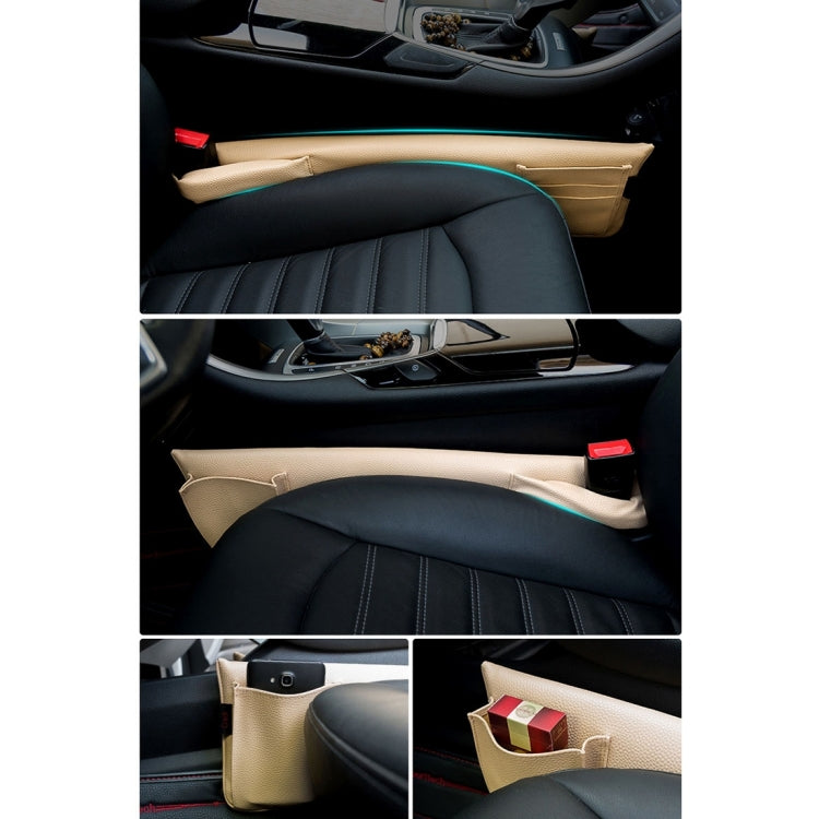 A Pair Universal Car Seat Catcher Gap Console Filler Seat Side Pocket Organizer Catcher Leak-Proof Seat Crevice Storage Bags(Khaki) by buy2fix
