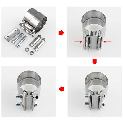 4 inch Car Turbo Exhaust Downpipe Stainless Steel Lap Joint Band Clamp - Booster Cable & Clip by buy2fix | Online Shopping UK | buy2fix