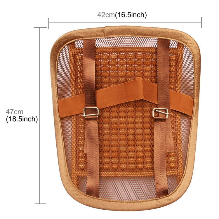 Universal Summer Ice Silk Mesh Breathable Cool Massage Waist Mat with Maple Wooden Bead for Car Family Office by buy2fix