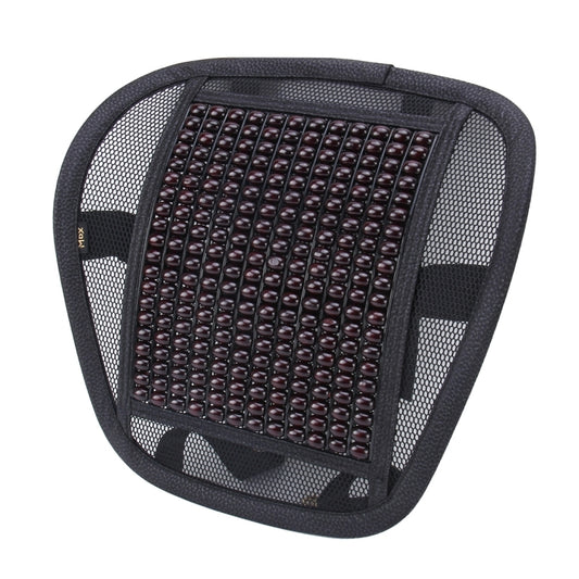 Universal Summer Ice Silk Mesh Breathable Cool Massage Waist Mat with Maple Wooden Bead for Car Family Office by buy2fix