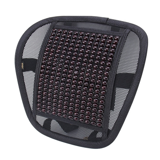 Universal Summer Ice Silk Mesh Breathable Cool Massage Waist Mat with Maple Wooden Bead for Car Family Office