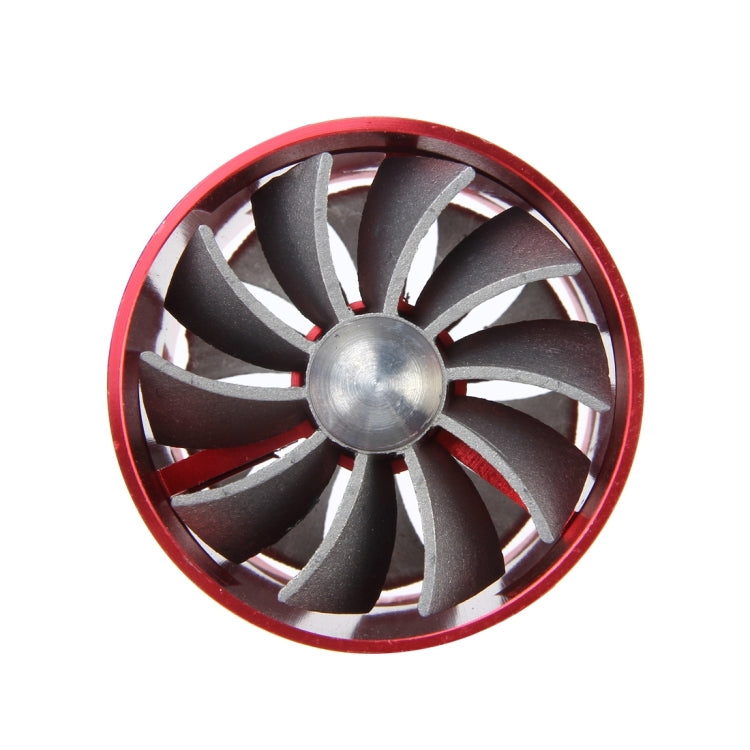 F1-Z Car Stainless Universal Supercharger Dual Double Turbine Air Intake Fuel Saver Turbo Turboing Charger Fan Set kit(Red) - Air Intake System by buy2fix | Online Shopping UK | buy2fix
