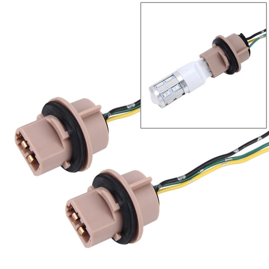 2 PCS 7443 Car Auto LED Bulb Socket Holder (No Including Light) - Wires by buy2fix | Online Shopping UK | buy2fix