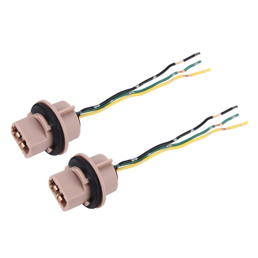 2 PCS 7443 Car Auto LED Bulb Socket Holder (No Including Light) - Wires by buy2fix | Online Shopping UK | buy2fix