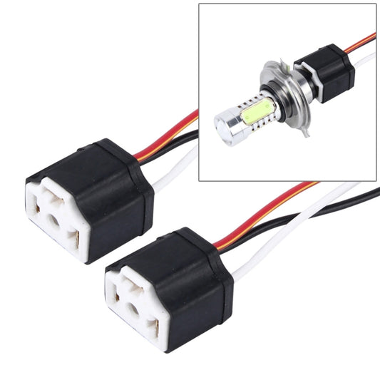 2 PCS H4 Car Auto LED Bulb Ceramic Insulation Socket Holder (No Including Light) - Wires by buy2fix | Online Shopping UK | buy2fix