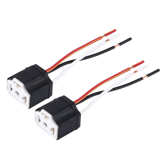 2 PCS H4 Car Auto LED Bulb Ceramic Insulation Socket Holder (No Including Light) - Wires by buy2fix | Online Shopping UK | buy2fix