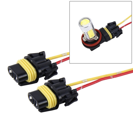 2 PCS H8/H11 Car Auto LED Bulb Socket Holder (No Including Light) - Wires by buy2fix | Online Shopping UK | buy2fix