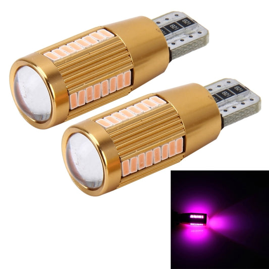 2 PCS T10 2W Constant Current Car Clearance Light with 38 SMD-3014 Lamps, DC 12-16V(Pink Light) - Clearance Lights by buy2fix | Online Shopping UK | buy2fix
