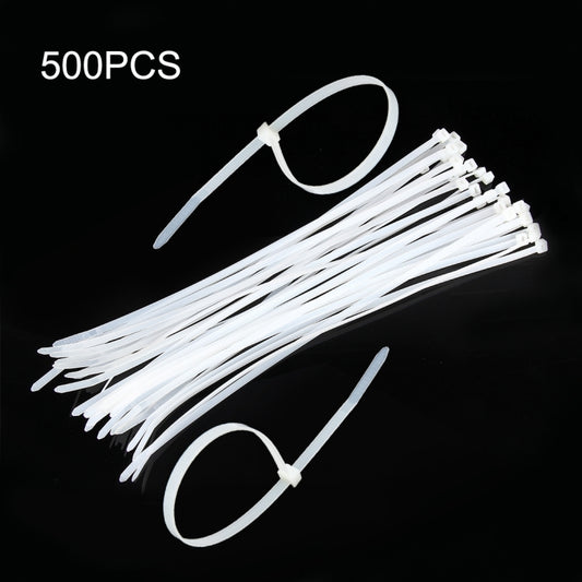 500 PCS 5mm*250mm Nylon Cable Ties(White) - Booster Cable & Clip by buy2fix | Online Shopping UK | buy2fix