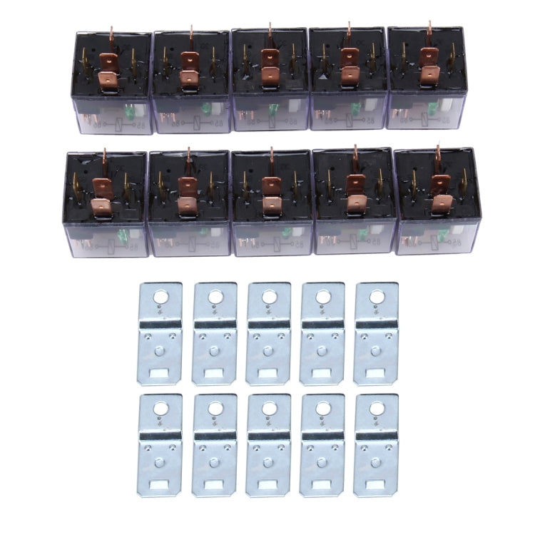 10 PCS JD-1914 80 AMP 12V Waterproof Car Auto Five Plugs Relay with Warning Light - Relays by buy2fix | Online Shopping UK | buy2fix