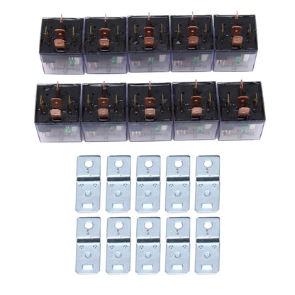 10 PCS JD-1914 80 AMP 12V Waterproof Car Auto Five Plugs Relay with Warning Light - Relays by buy2fix | Online Shopping UK | buy2fix