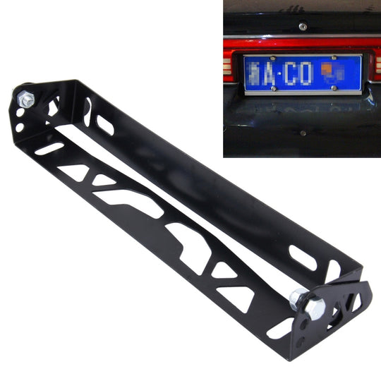 Support de cadre de plaque d'immatriculation modifié universel en alliage d'aluminium pour voiture (noir)