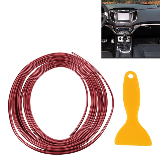Garniture Flexible de 5m pour bricolage, garniture de moulage intérieure et extérieure de voiture Automobile, bande de ligne décorative avec grattoir à Film (rouge)
