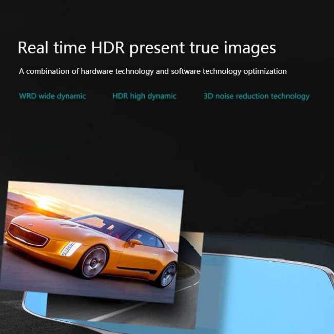 5 inch IPS Touch Screen Rear View Mirror Car Recorder with Dual Channel 720P Car Black Box, Separate Camera, Support 32GB TF Card, Night Vision, 150 Degree Wide Angle Viewing by buy2fix