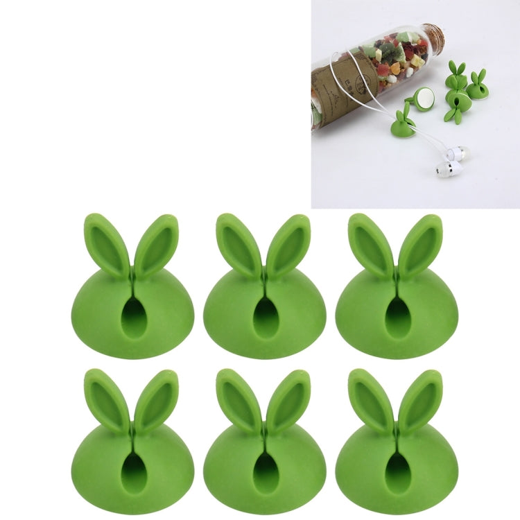 6 PCS CC-941 Rabbit Shape Single Hole Cable Clips Holder, Cable Management System and Cord Organizer Solution(Green) by buy2fix