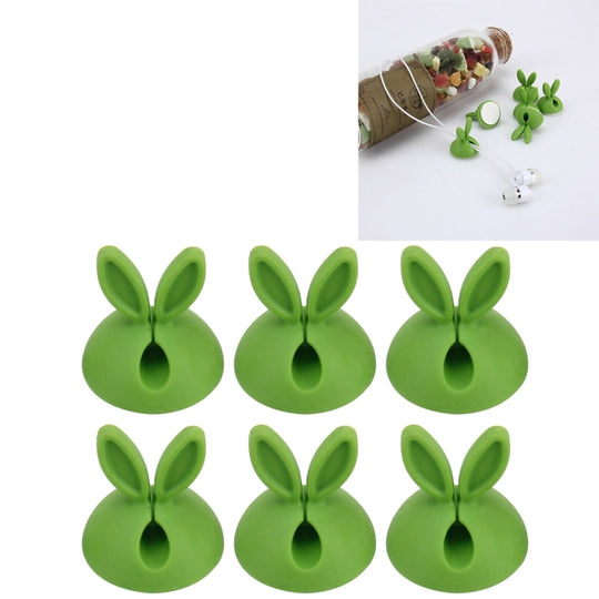 6 PCS CC-941 Support de clips de câble à trou unique en forme de lapin, système de gestion de câbles et solution d'organisation de cordon (vert)