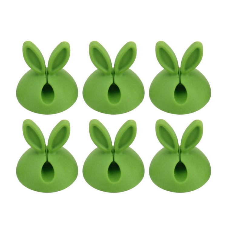 6 PCS CC-941 Rabbit Shape Single Hole Cable Clips Holder, Cable Management System and Cord Organizer Solution(Green) by buy2fix