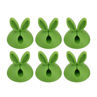 6 PCS CC-941 Rabbit Shape Single Hole Cable Clips Holder, Cable Management System and Cord Organizer Solution(Green) by buy2fix