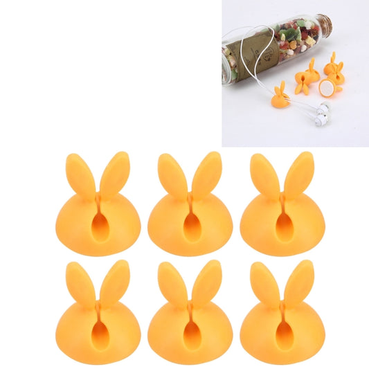 6 PCS CC-941 Rabbit Shape Single Hole Cable Clips Holder, Cable Management System and Cord Organizer Solution(Yellow) by buy2fix