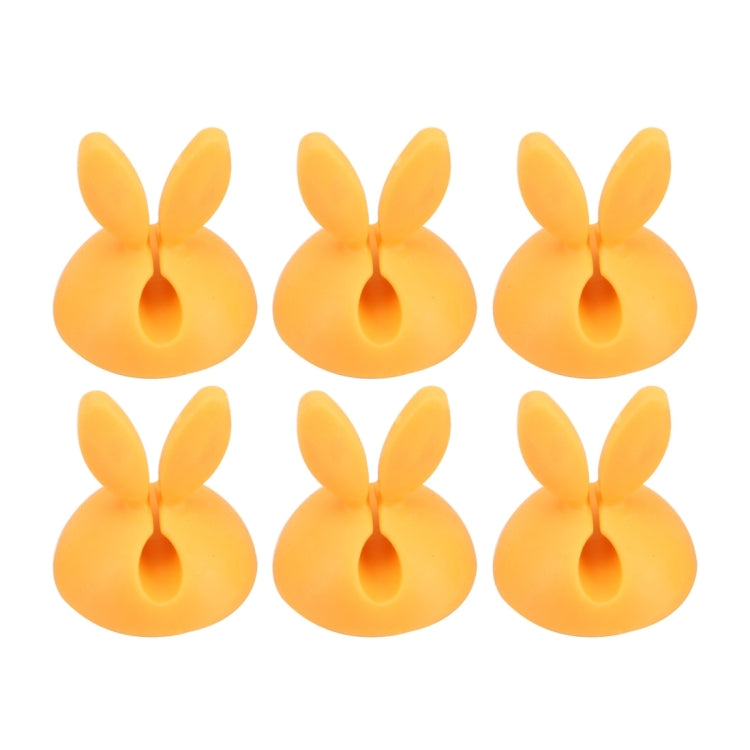 6 PCS CC-941 Rabbit Shape Single Hole Cable Clips Holder, Cable Management System and Cord Organizer Solution(Yellow) by buy2fix