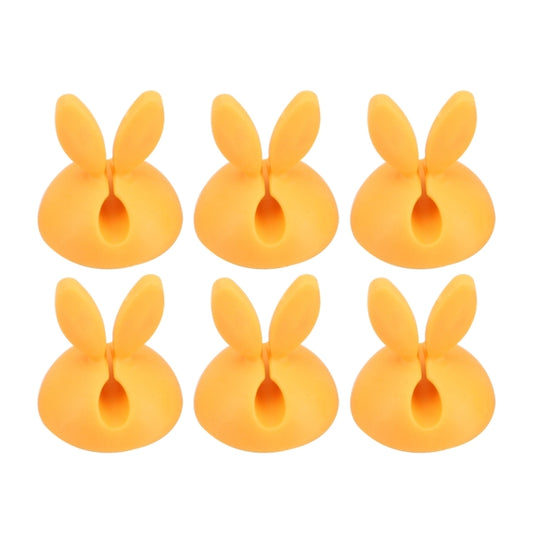 6 PCS CC-941 Rabbit Shape Single Hole Cable Clips Holder, Cable Management System and Cord Organizer Solution(Yellow) by buy2fix