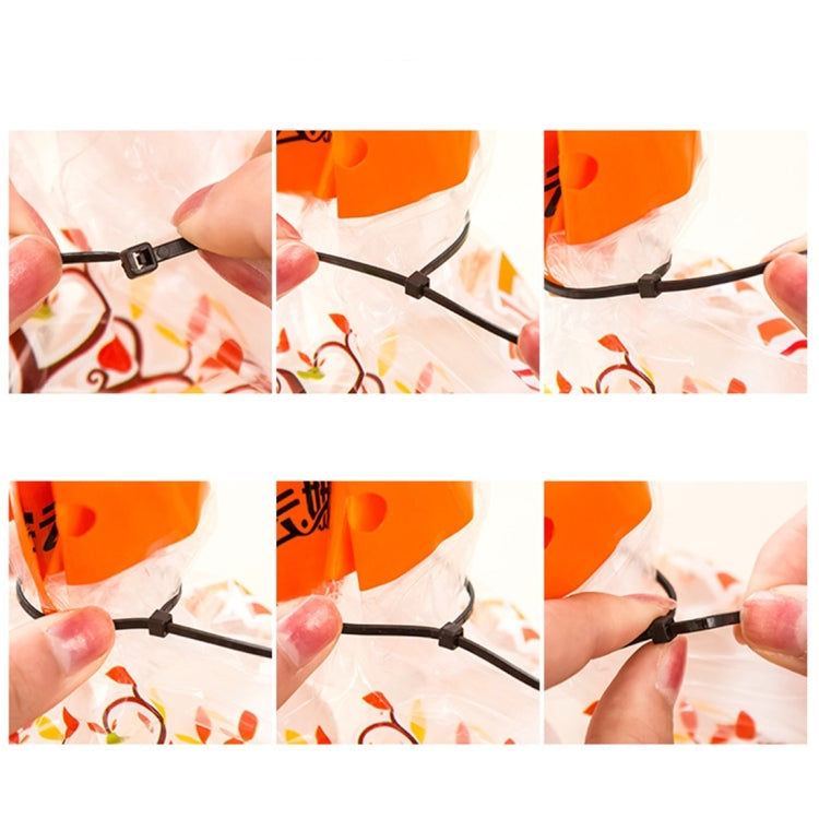 100pcs /Pack 8mm*200mm Nylon Cable Ties(Black) - Booster Cable & Clip by buy2fix | Online Shopping UK | buy2fix