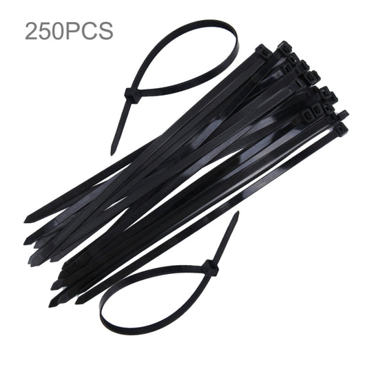 250 PCS 8mm*300mm Nylon Cable Ties(Black) - Booster Cable & Clip by buy2fix | Online Shopping UK | buy2fix