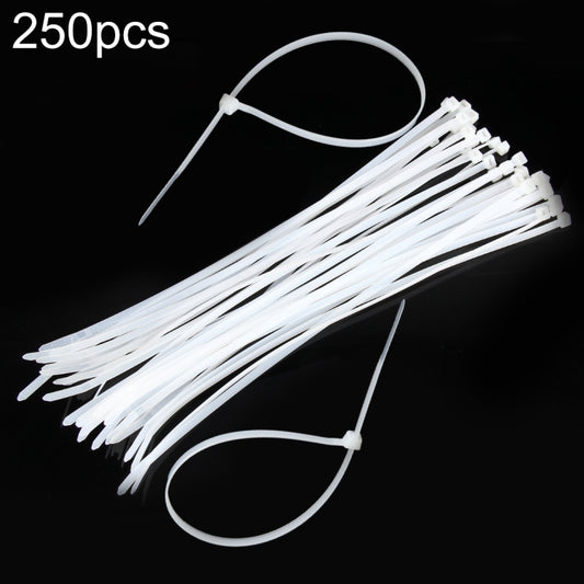 250pcs /Pack 5mm*300mm Nylon Cable Ties(White) - Booster Cable & Clip by buy2fix | Online Shopping UK | buy2fix