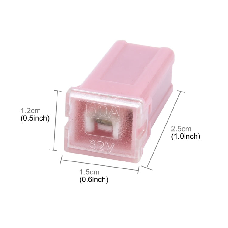 10 PCS Vehicle Car Plastic Shell Straight Female Terminal Push in Blade Cartridge PAL Fuse 30Amp 32V - Fuse by buy2fix | Online Shopping UK | buy2fix