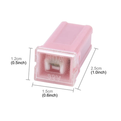 10 PCS Vehicle Car Plastic Shell Straight Female Terminal Push in Blade Cartridge PAL Fuse 30Amp 32V - Fuse by buy2fix | Online Shopping UK | buy2fix