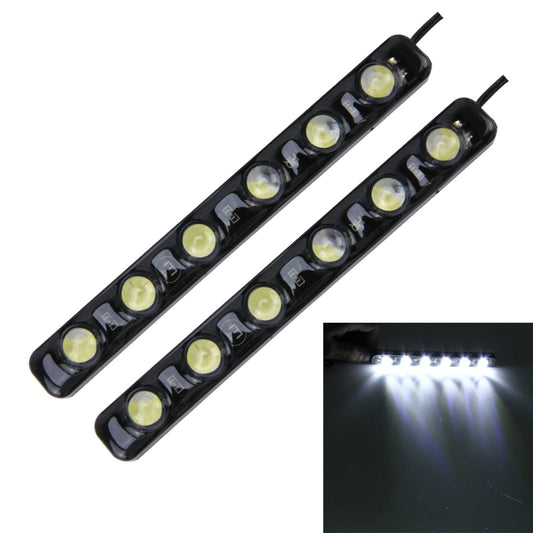 2 PCS 6W 180 LM 6000K DRL Daytime Running Light with 6 SMD-5050 Lamps, DC 12V(White Light) - Running Lights by buy2fix | Online Shopping UK | buy2fix