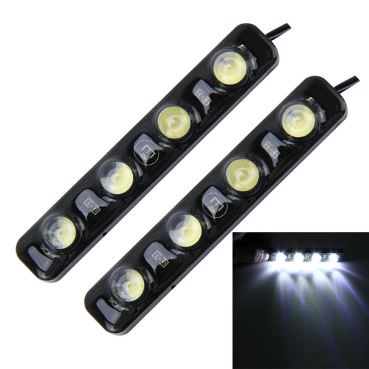 2 PCS 4W 120 LM 6000K DRL Daytime Running Light with 4 SMD-5050 Lamps, DC 12V(White Light) - Running Lights by buy2fix | Online Shopping UK | buy2fix