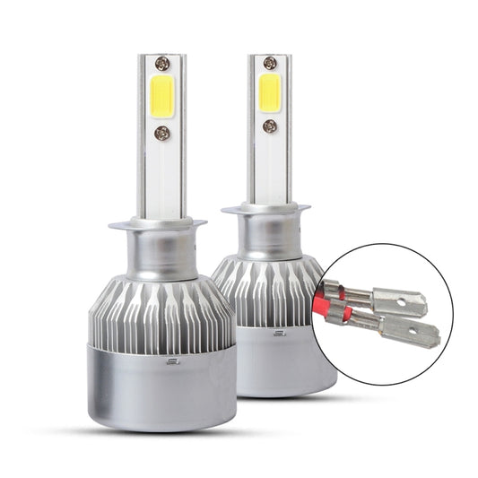 2 PCS  H1 18W 1800 LM 3000K IP68 Canbus Constant Current Car LED Headlight with 2 COB Lamps, DC 9-36V(Gold Light) - LED Headlamps by buy2fix | Online Shopping UK | buy2fix