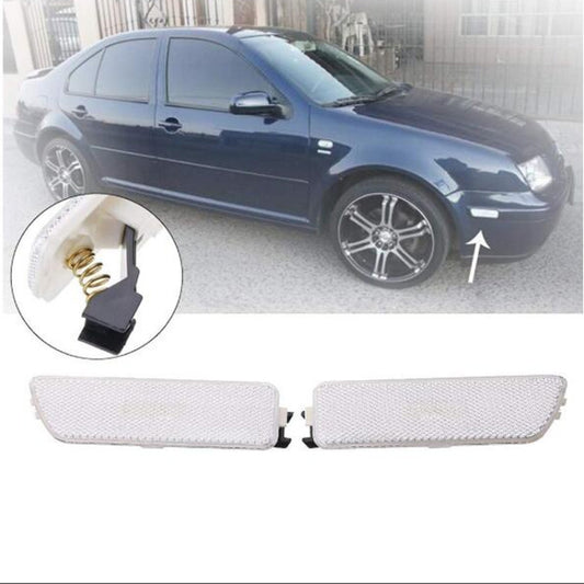 2 PCS Front Bumper Clearance Lights Housing without Bulb Replacement 1JM945071 / 1JM945072 for VW Golf / Jetta 1999-2005(White) by buy2fix
