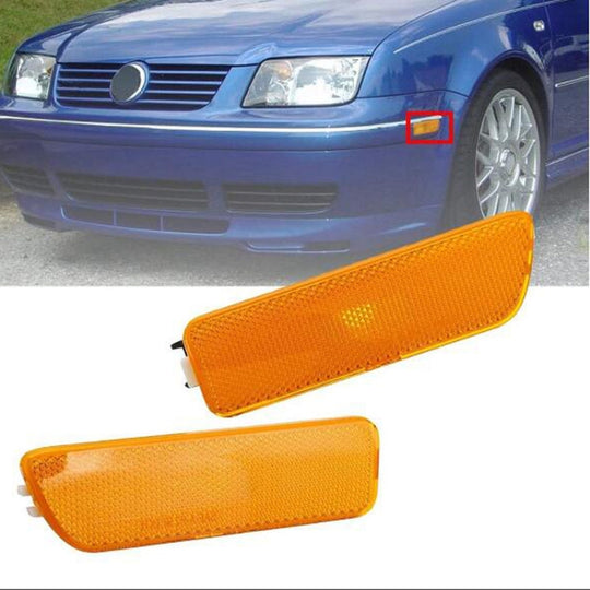 Lot de 2 feux de gabarit pour pare-chocs avant sans ampoule de remplacement 1JM945071/1JM945072 pour VW Golf/Jetta 1999-2005 (jaune)