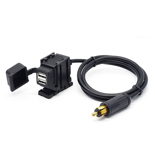 12-24V 2.1A Motorcycle Dual USB Mobile Phone Car Charger, EU Plug - Battery Charger by buy2fix | Online Shopping UK | buy2fix