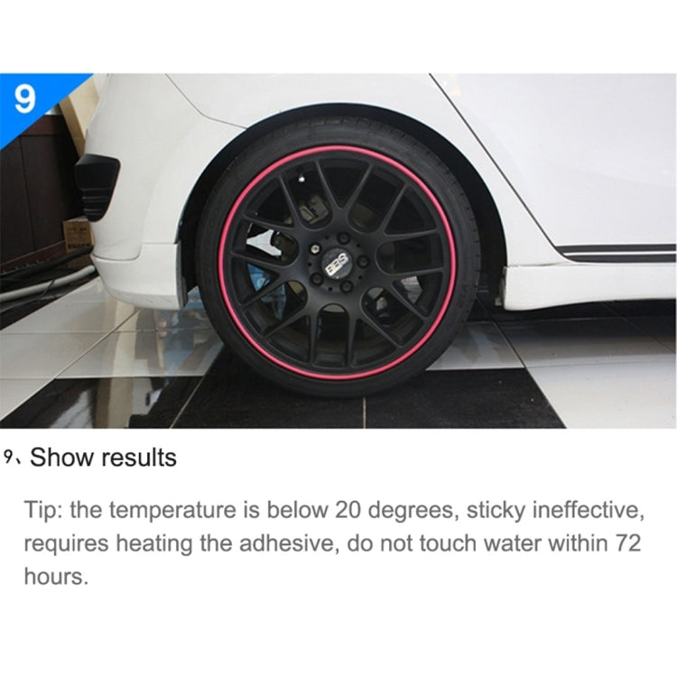 Universal Decorative Scratchproof Stickup 8M Flexible Car Wheel Hub TRIM Mouldings Shining Decoration Strip(Red) by buy2fix