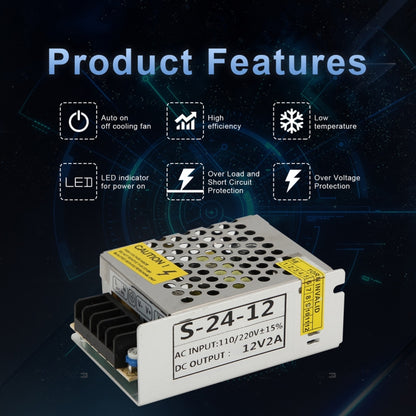 S-24W-12 24W AC 220V to DC 12V 2A Car Regulated Switching Power Supply - Modified Square Wave by buy2fix | Online Shopping UK | buy2fix
