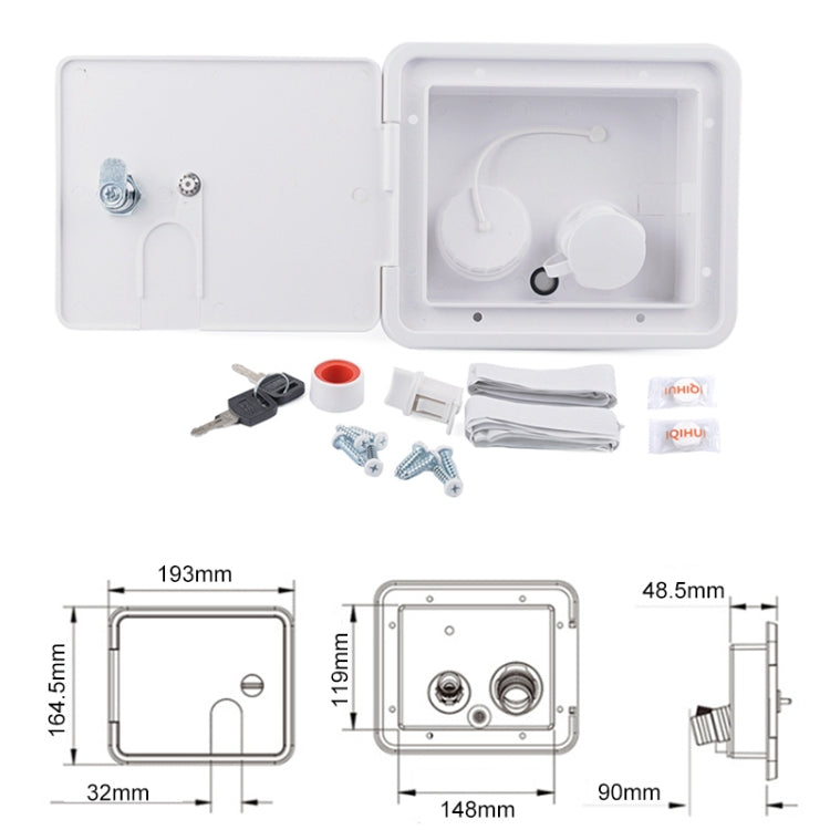 White Water Inlet Integrated Fill Dish Hatch Lock for RV Trailer Camper - Others by buy2fix | Online Shopping UK | buy2fix