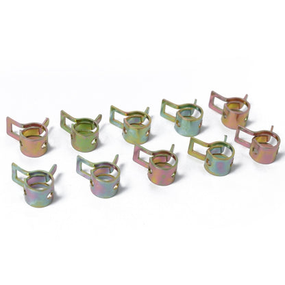 10 PCS 8mm Car Spring Clip Fuel Line Hose Clip Water Pipe Air Tube Clamp Fastener - Booster Cable & Clip by buy2fix | Online Shopping UK | buy2fix