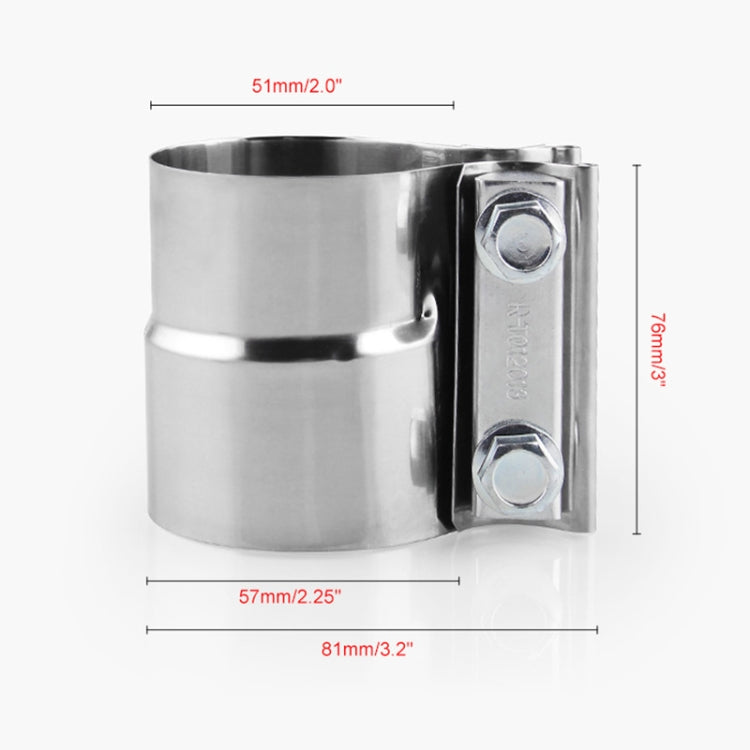 2.0 inch Car Turbo Exhaust Downpipe Stainless Steel Lap Joint Band Clamp - Booster Cable & Clip by buy2fix | Online Shopping UK | buy2fix