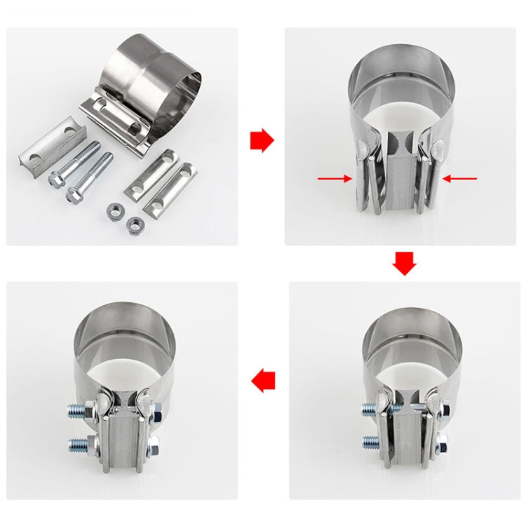 2.0 inch Car Turbo Exhaust Downpipe Stainless Steel Lap Joint Band Clamp - Booster Cable & Clip by buy2fix | Online Shopping UK | buy2fix