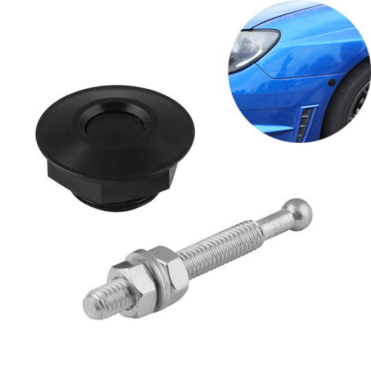 Auto Mini Edelstahl Quick-Pins Druckknopf Billet Hood Pins Lock Clip Kit (Schwarz)