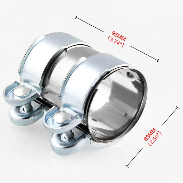 2.5 inch Car Turbo Exhaust Downpipe Low carbon Stainless Steel Lap Joint Band Clamp - Booster Cable & Clip by buy2fix | Online Shopping UK | buy2fix