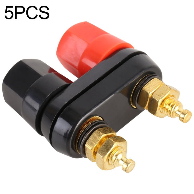 5 PCS Car Double Terminals Red Black Hexagon Connector Amplifier Terminal Speaker Plug Jack -  by buy2fix | Online Shopping UK | buy2fix