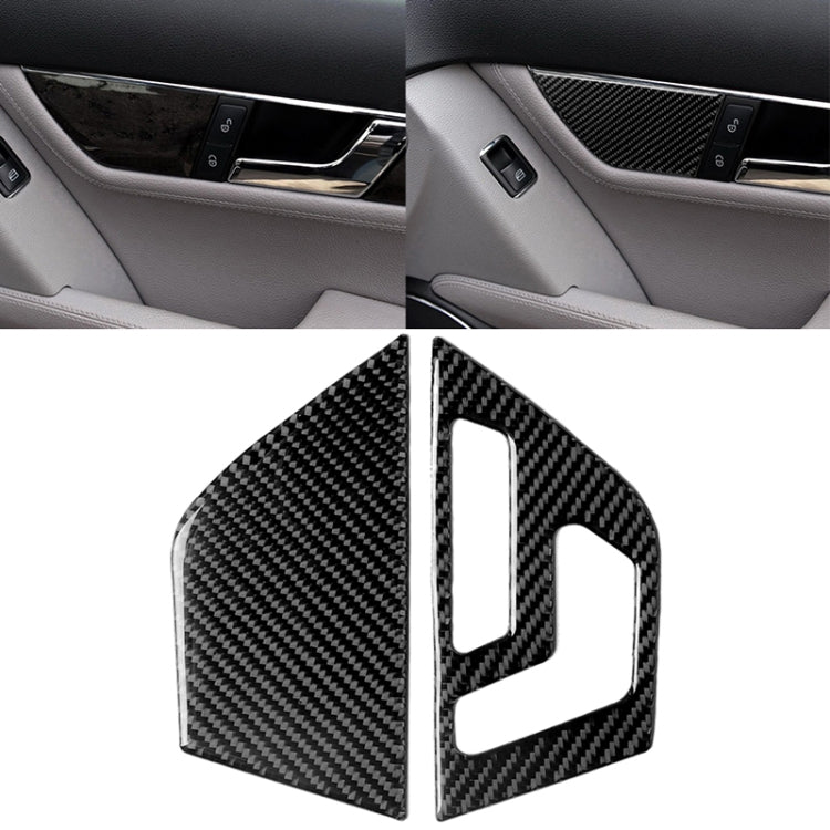 2 PCS Car Carbon Fiber Left Drive Seat Adjustment Panel Decorative Sticker for Mercedes-Benz W204 2007-2013 by buy2fix