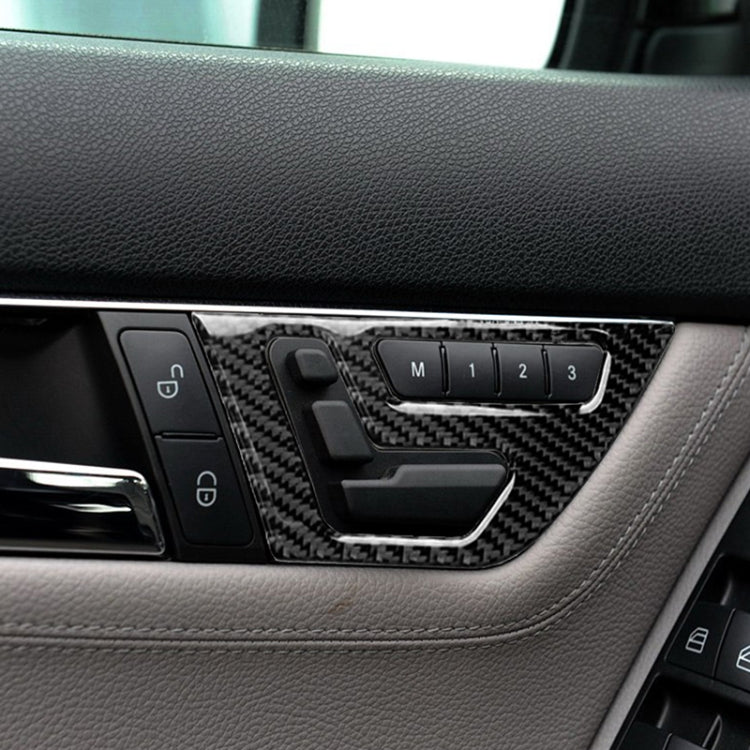 2 PCS Car Carbon Fiber Left Drive Seat Adjustment Panel Decorative Sticker for Mercedes-Benz W204 2007-2013 by buy2fix