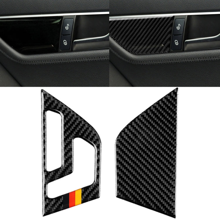2 PCS German Flag Car Carbon Fiber Left Drive Seat Adjustment Panel Decorative Sticker for Mercedes-Benz W204 2007-2013 by buy2fix